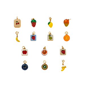Gold-Plated Enamel Fruity Charms