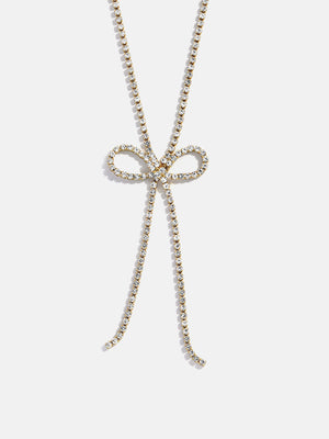 Sparkle Bow Lariat Necklace