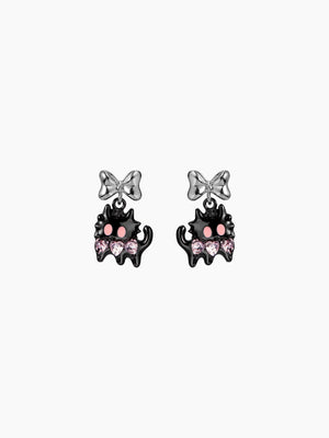 Black Cat Ribbon Earring