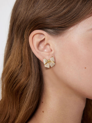 Gold Ribbon Earring