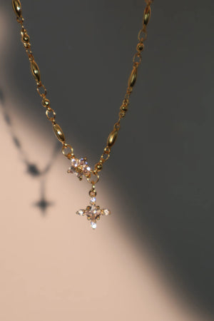 Gold Plated Diamond Cross Necklace