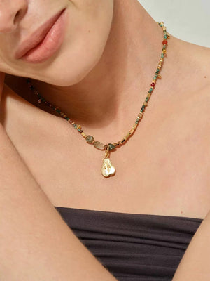 Green Turquoise Pear Necklace