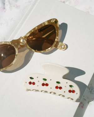 Cherry Crystal Hair Clip