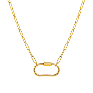 Paperclip Chain With Oval Screw Lock