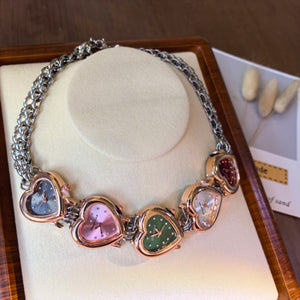 Muti-Heart Watch Necklace