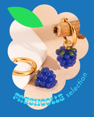 Blue Berry Gold Hoop