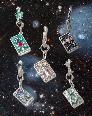Tarot Card Dangle Hoop Earrings