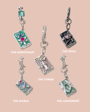 Tarot Card Dangle Hoop Earrings