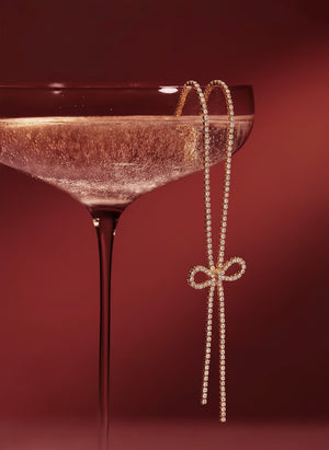 Sparkle Bow Lariat Necklace