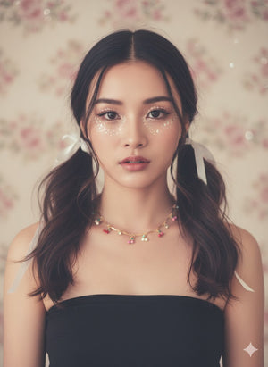 Multicolor Cherry Dangle Necklace